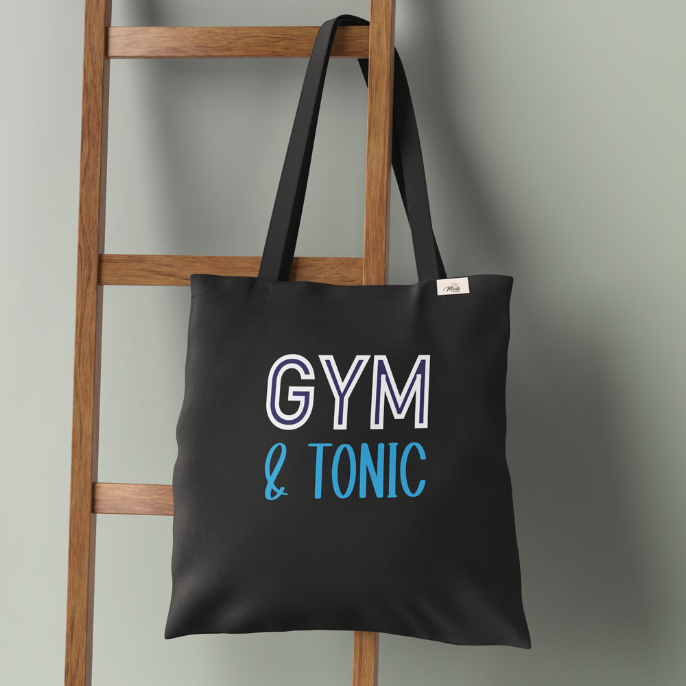 Cotton Tote Bag – “Gym and Tonic” Double-Sided Print