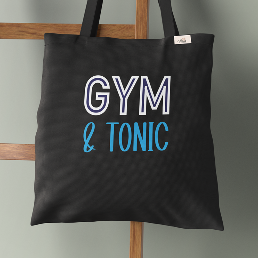 Cotton Tote Bag – “Gym and Tonic” Double-Sided Print