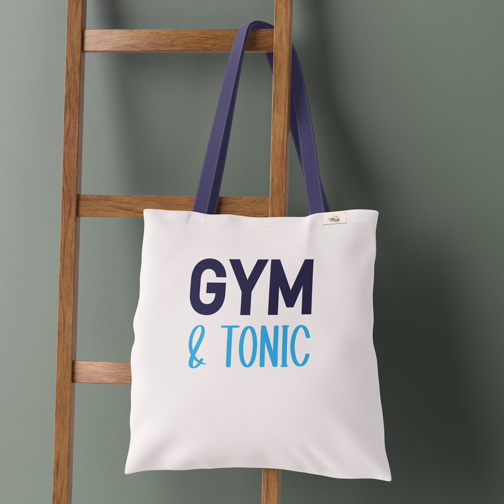 Cotton Tote Bag – “Gym and Tonic” Double-Sided Print