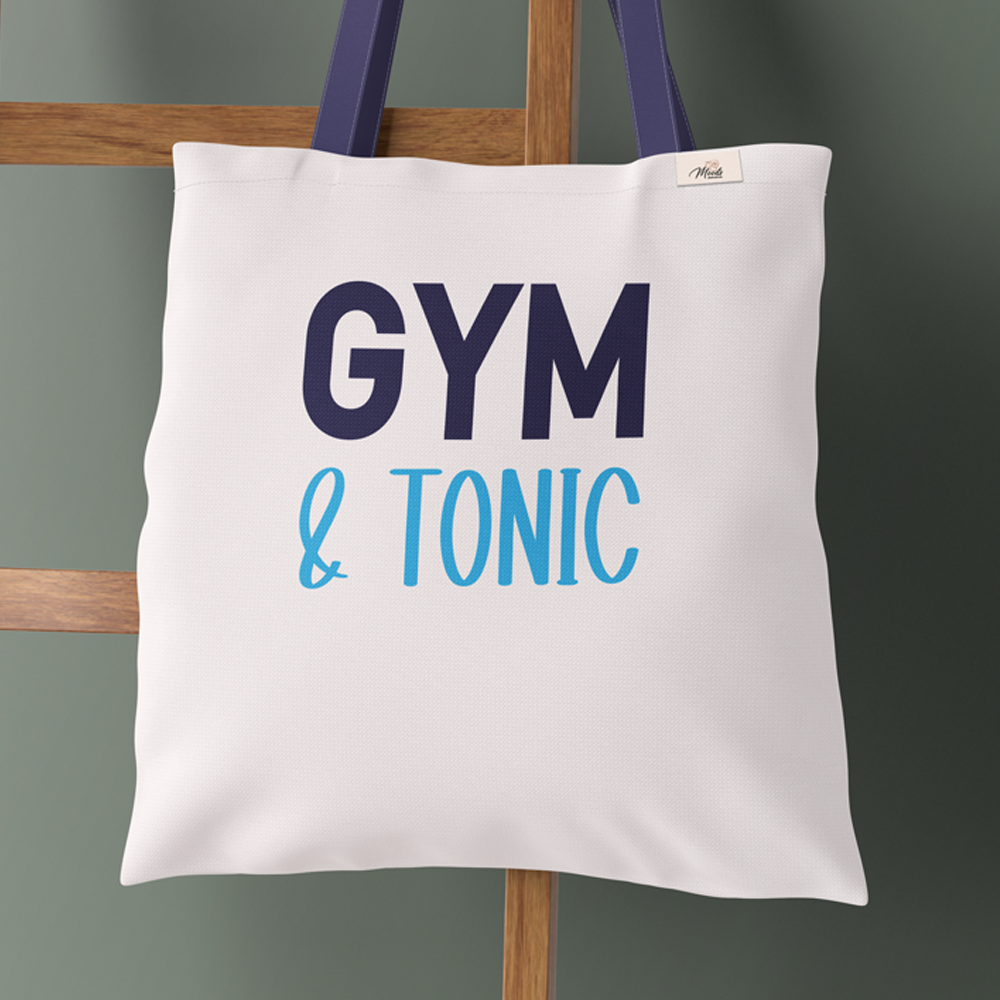 Cotton Tote Bag – “Gym and Tonic” Double-Sided Print